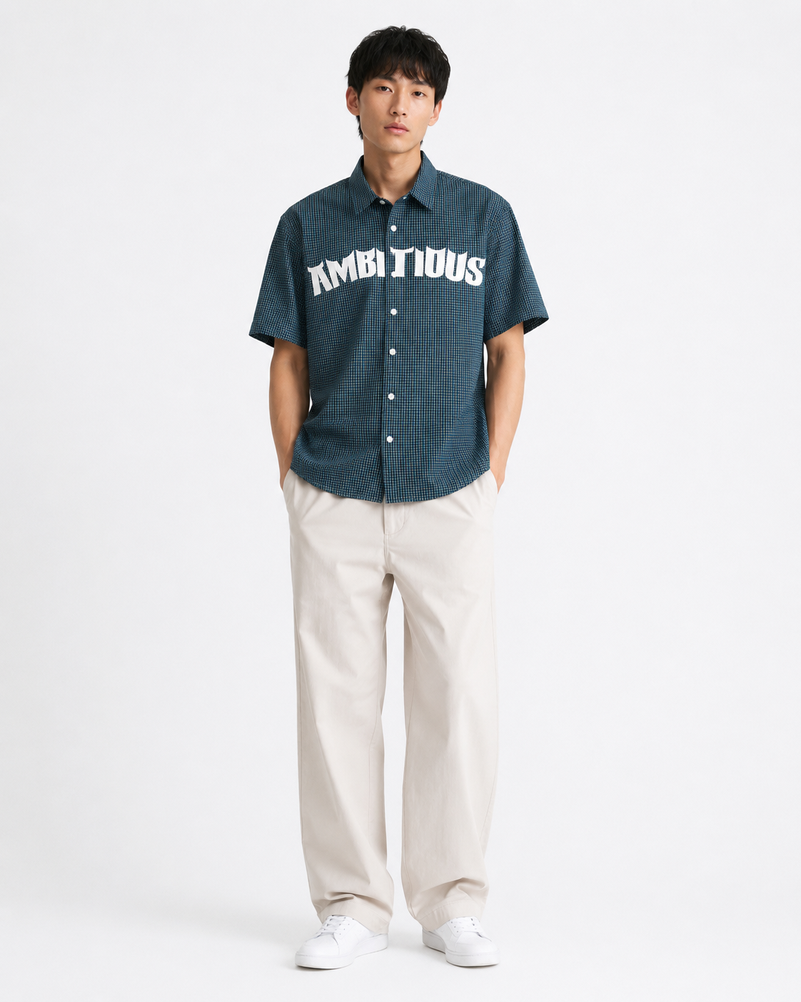 WHITELINE Ambitious Teal Micro-Check Shirt