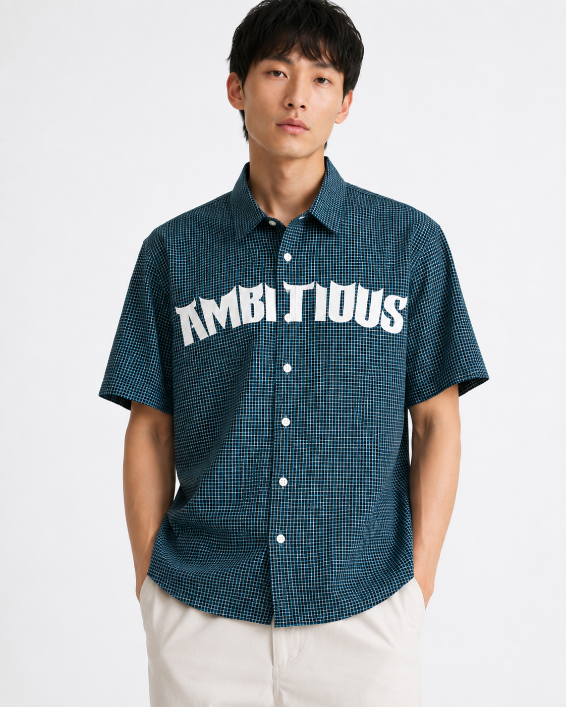 WHITELINE Ambitious Teal Micro-Check Shirt