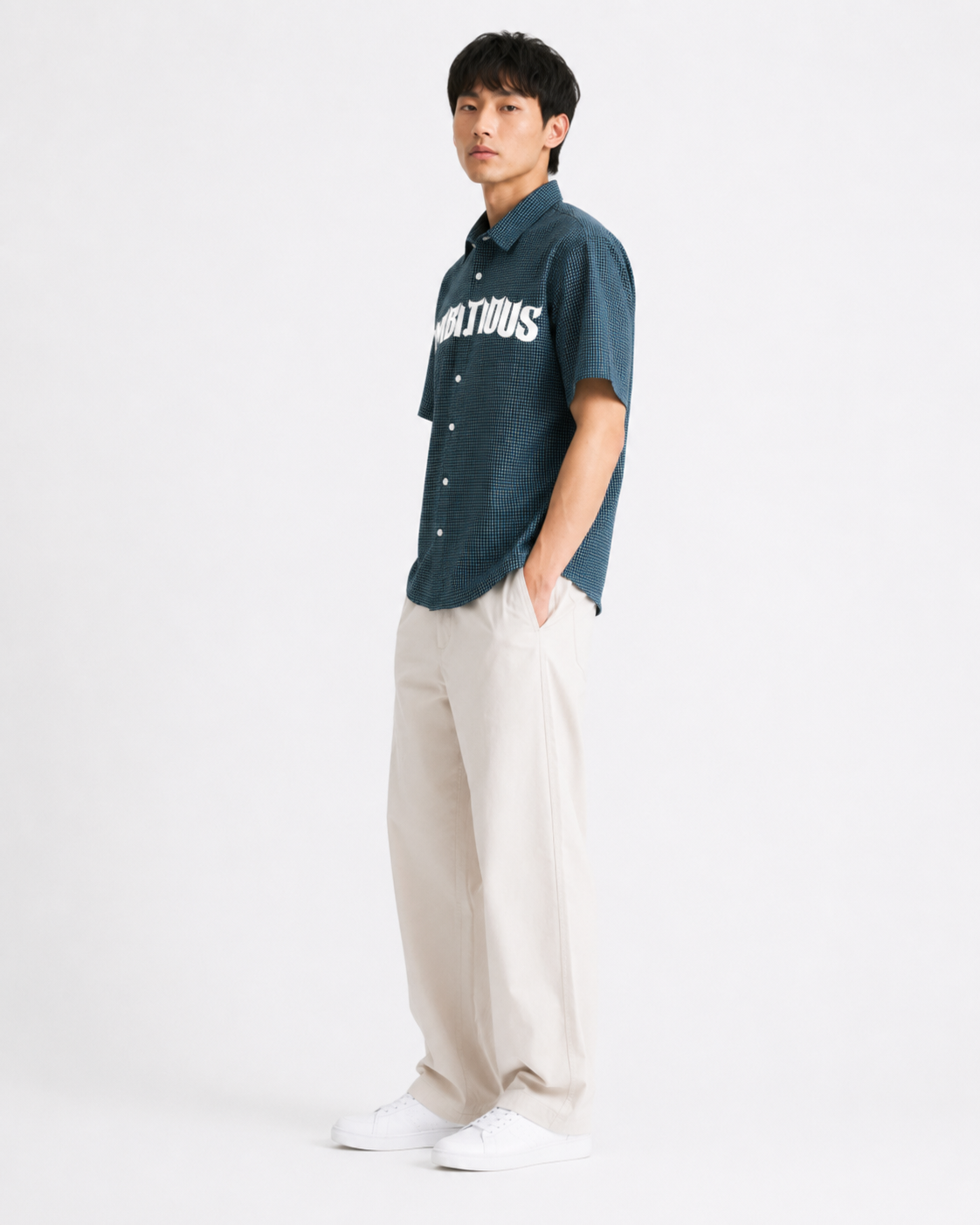 WHITELINE Ambitious Teal Micro-Check Shirt
