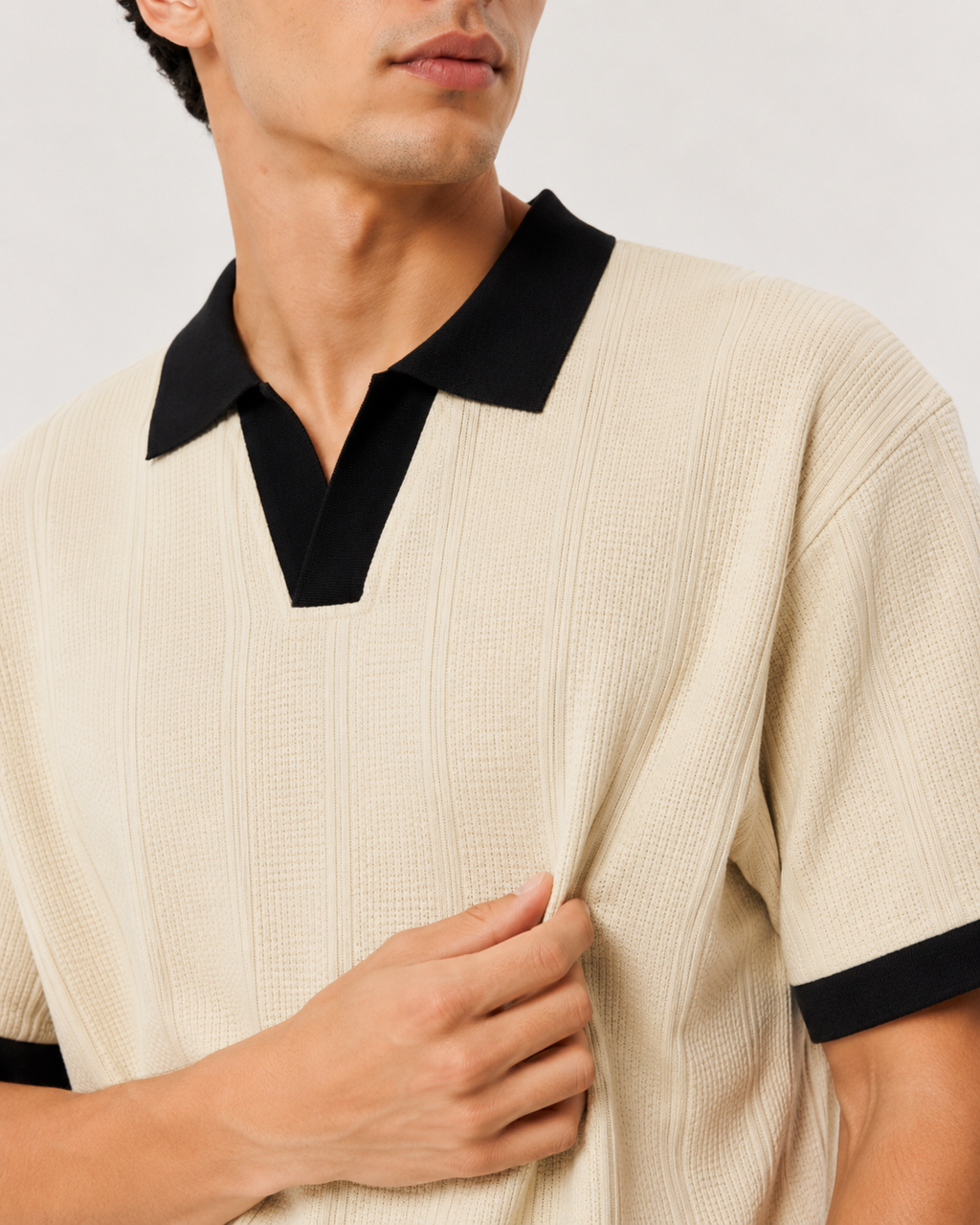 The Riviera Textured Polo – Ivory