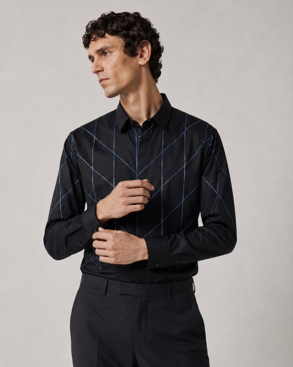 Midnight Geo-Stitch Premium Shirt