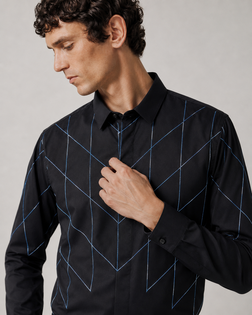 Midnight Geo-Stitch Premium Shirt