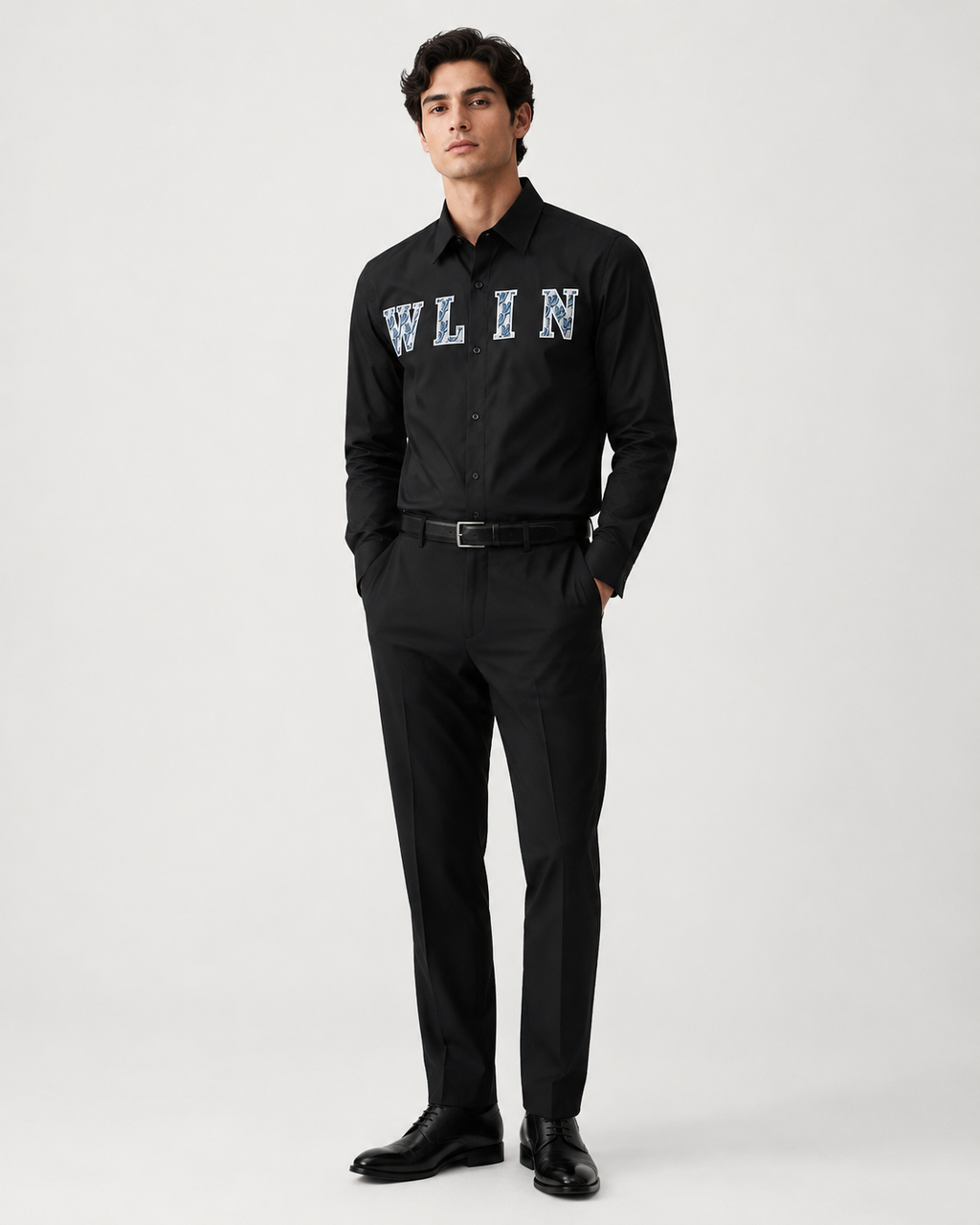 WLN Varsity Letter Shirt - Jet Black