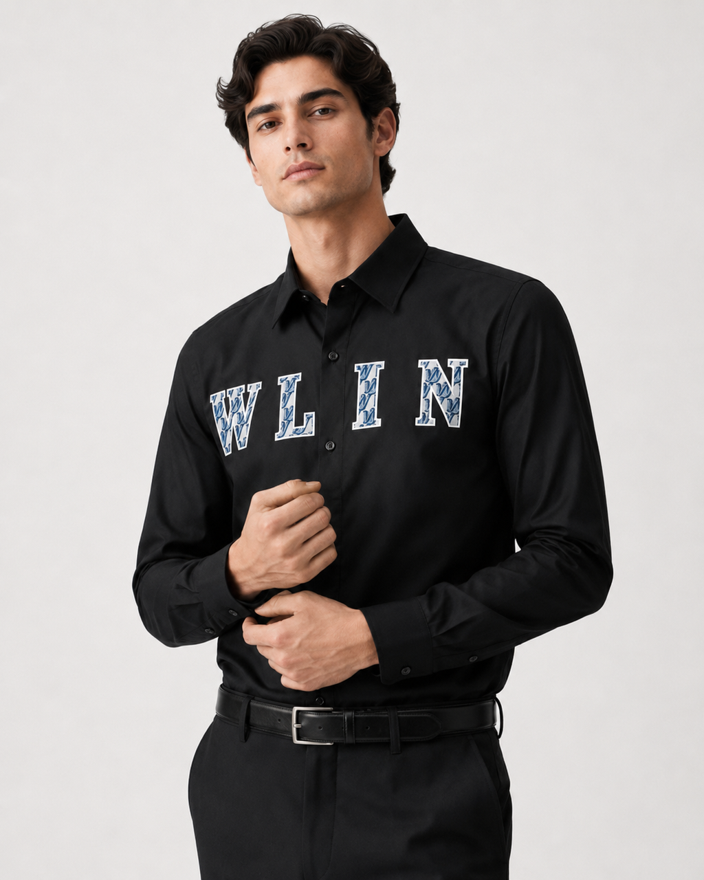 WLN Varsity Letter Shirt - Jet Black