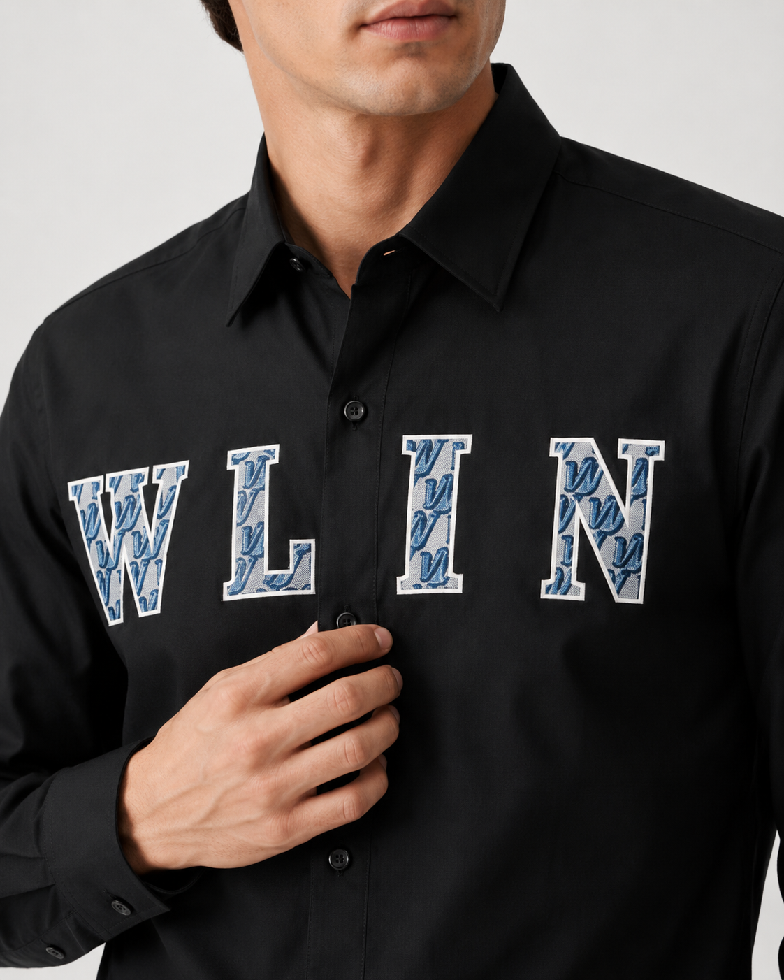 WLN Varsity Letter Shirt - Jet Black