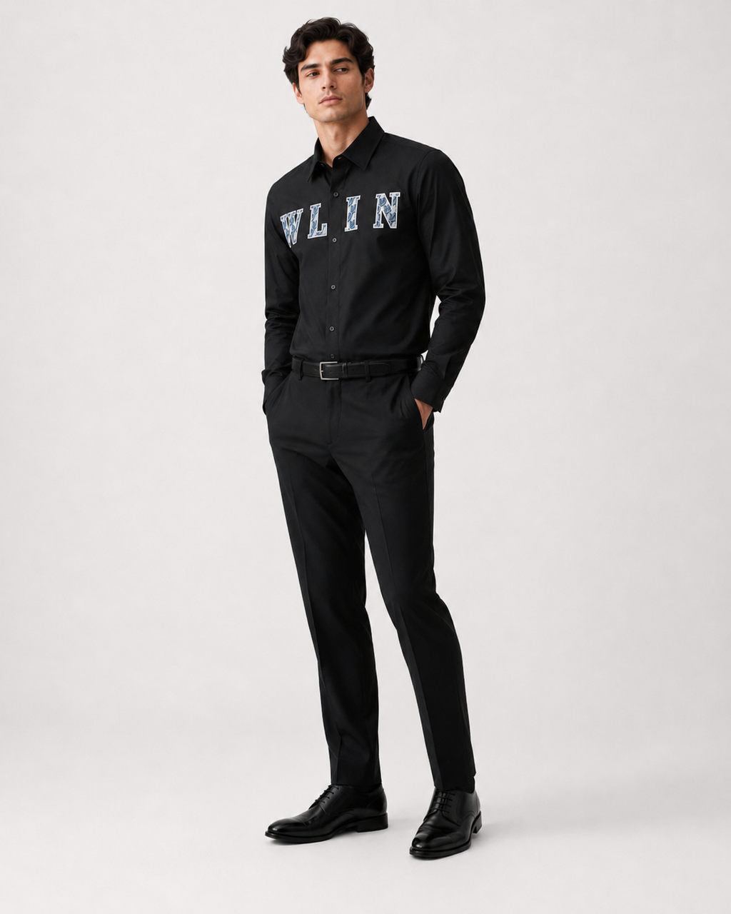 WLN Varsity Letter Shirt - Jet Black