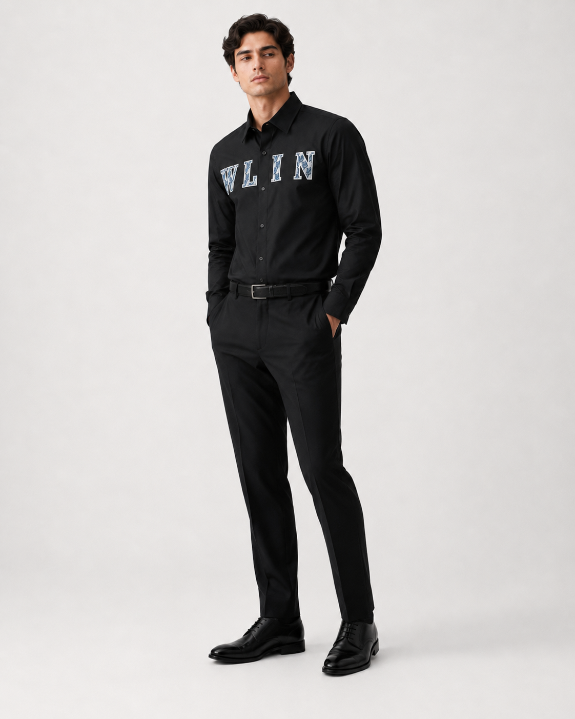 WLN Varsity Letter Shirt - Jet Black