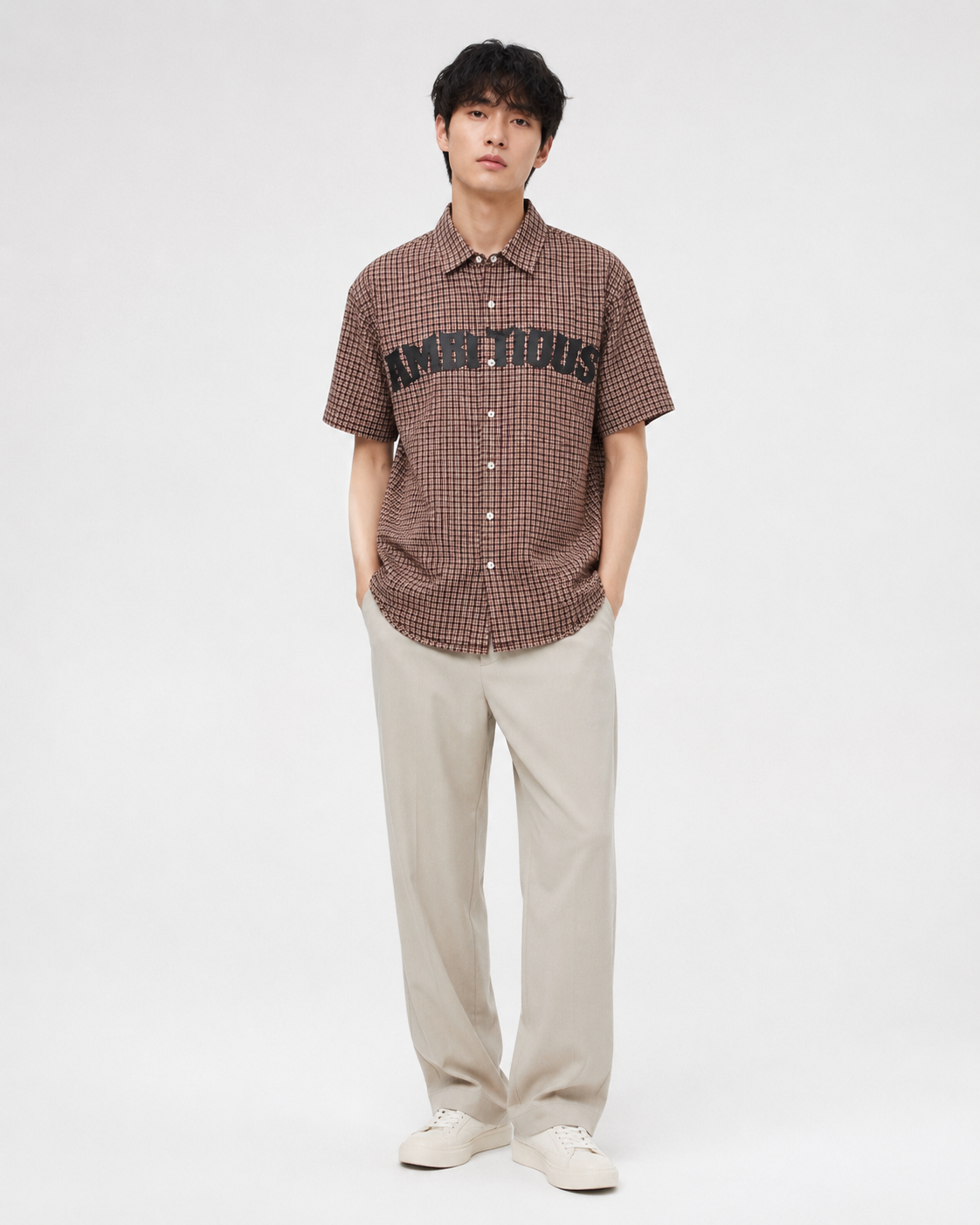 Ambitious Brown Micro-Check Shirt