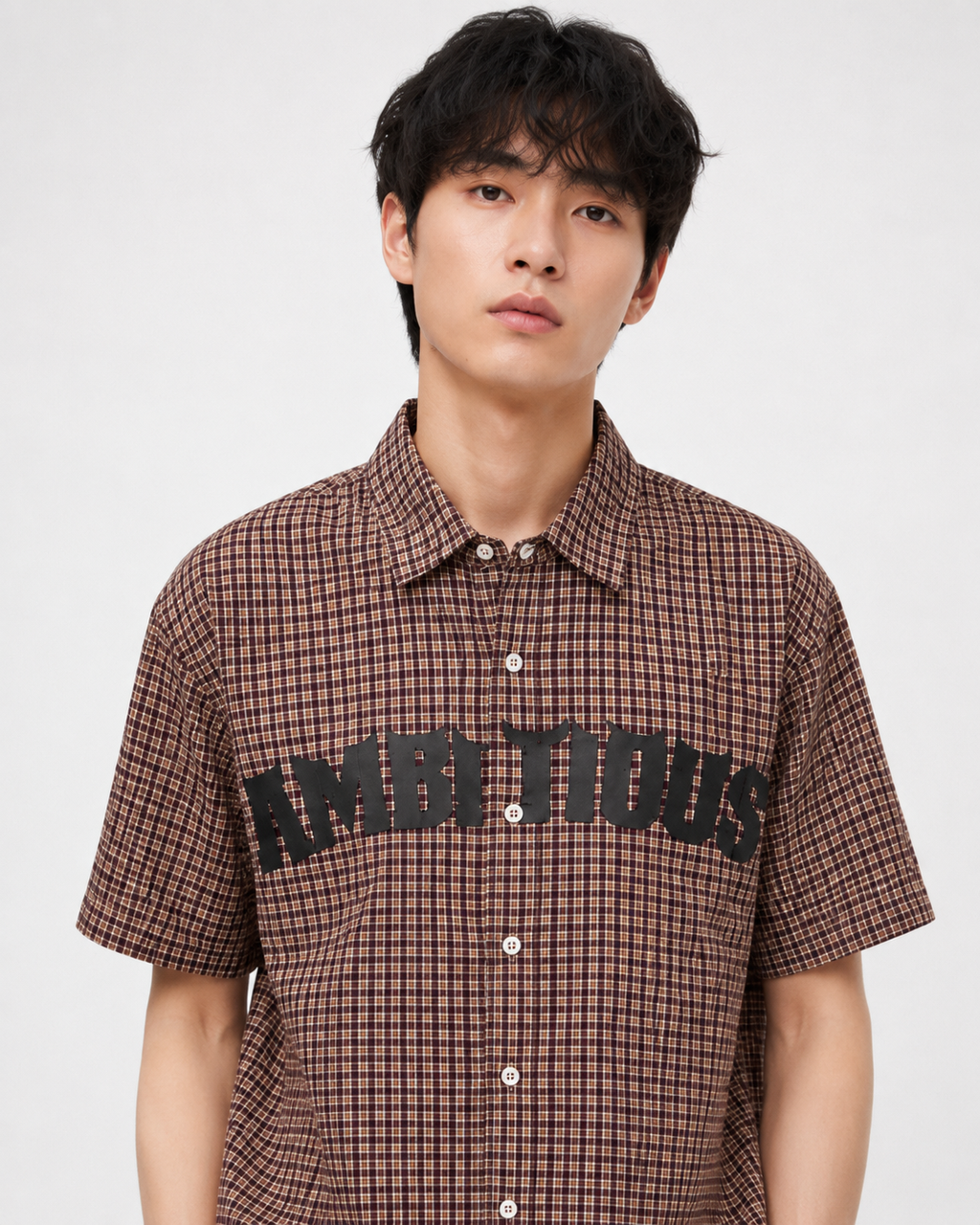 Ambitious Brown Micro-Check Shirt