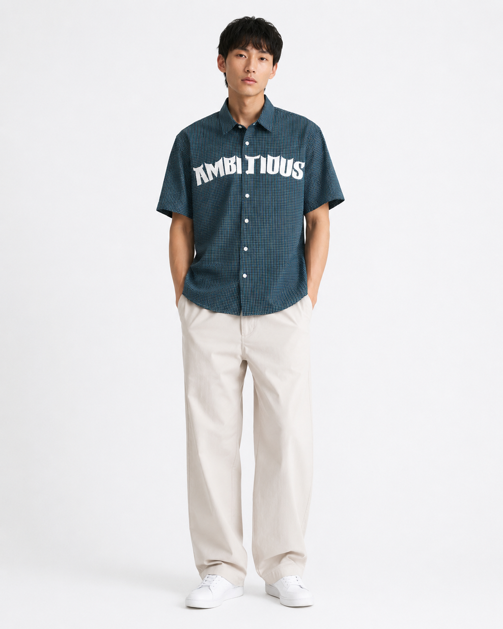 Ambitious Teal Micro-Check Shirt