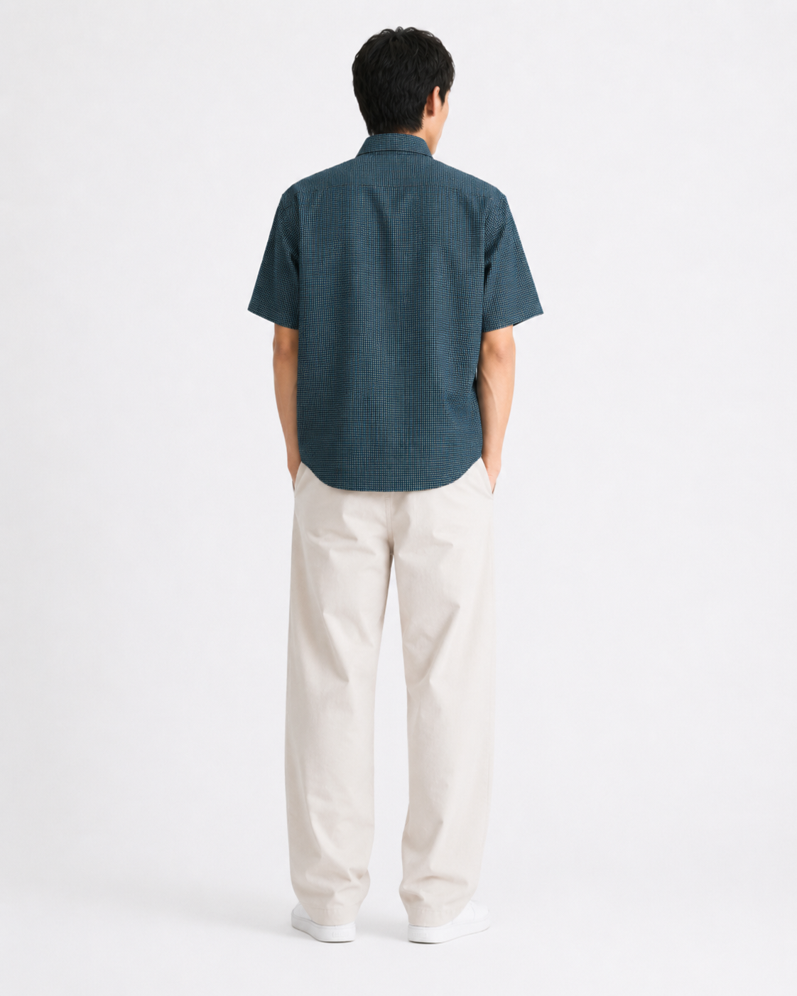 WHITELINE Ambitious Teal Micro-Check Shirt