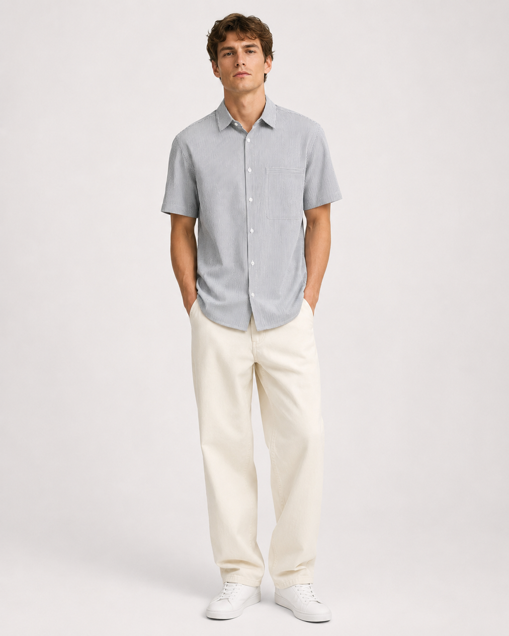 Whiteline Revolution Striped Shirt – Grey