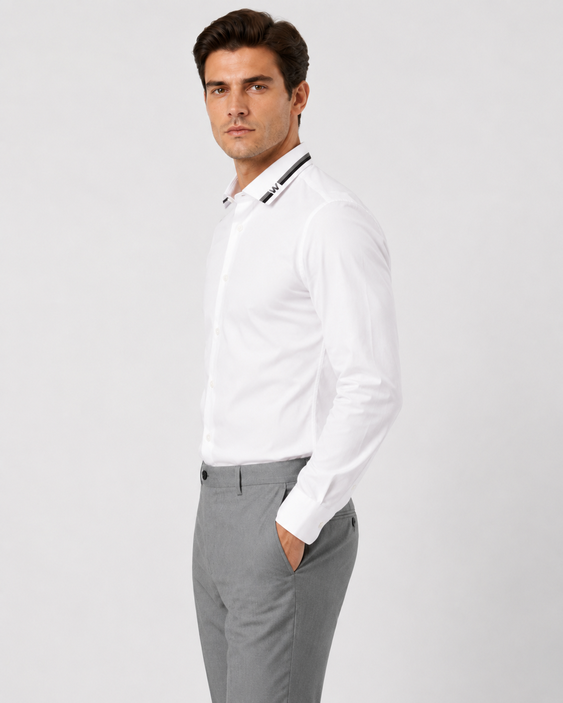 Midnight Edge Contrast-Collar Shirt