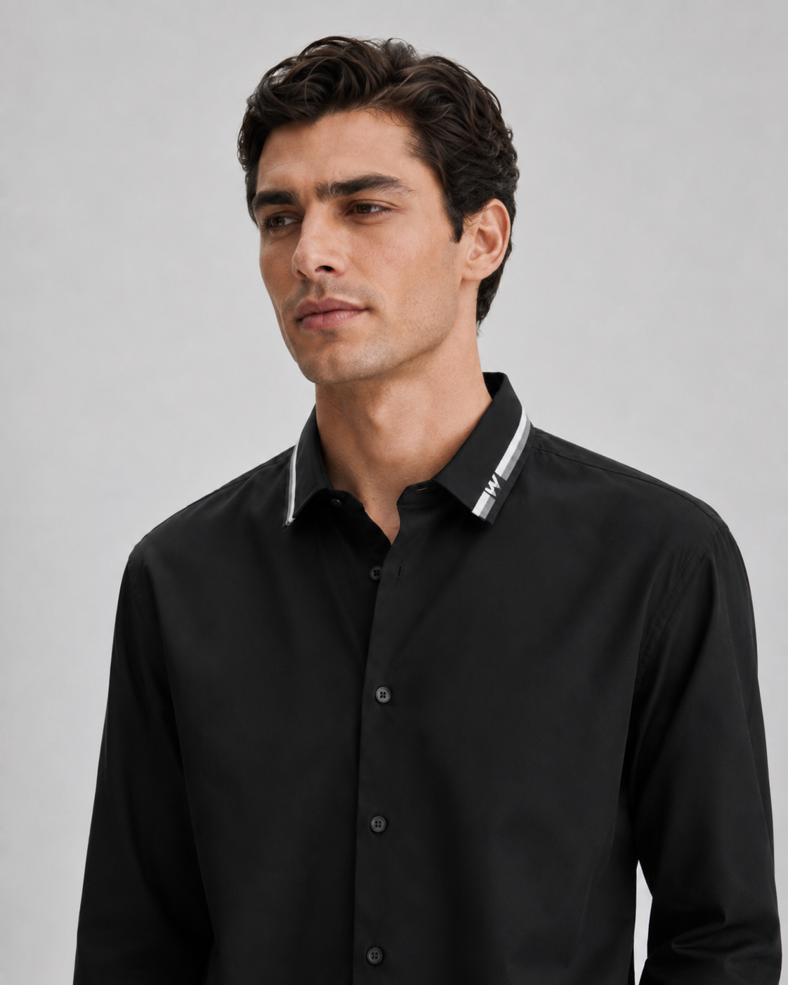 Midnight Edge Contrast-Collar Shirt