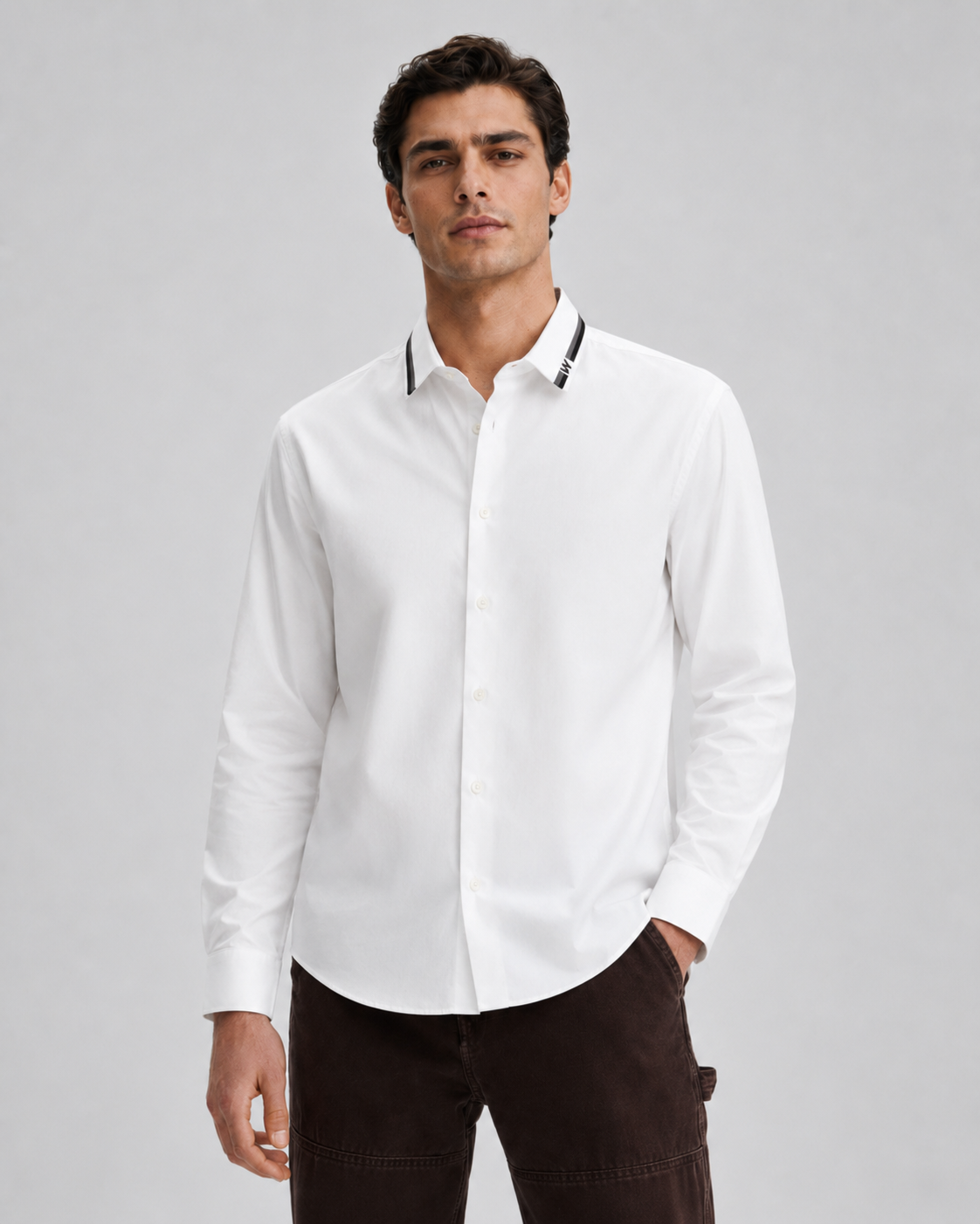 Midnight Edge Contrast-Collar Shirt